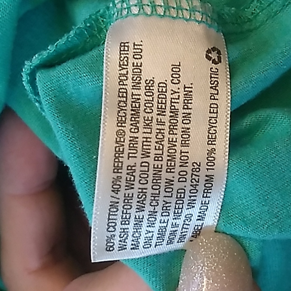 Cat & Jack Boys 6/7 small shirt Teal & Pink w Dinosaur 60% cotton 40% polyester - Picture 5 of 5
